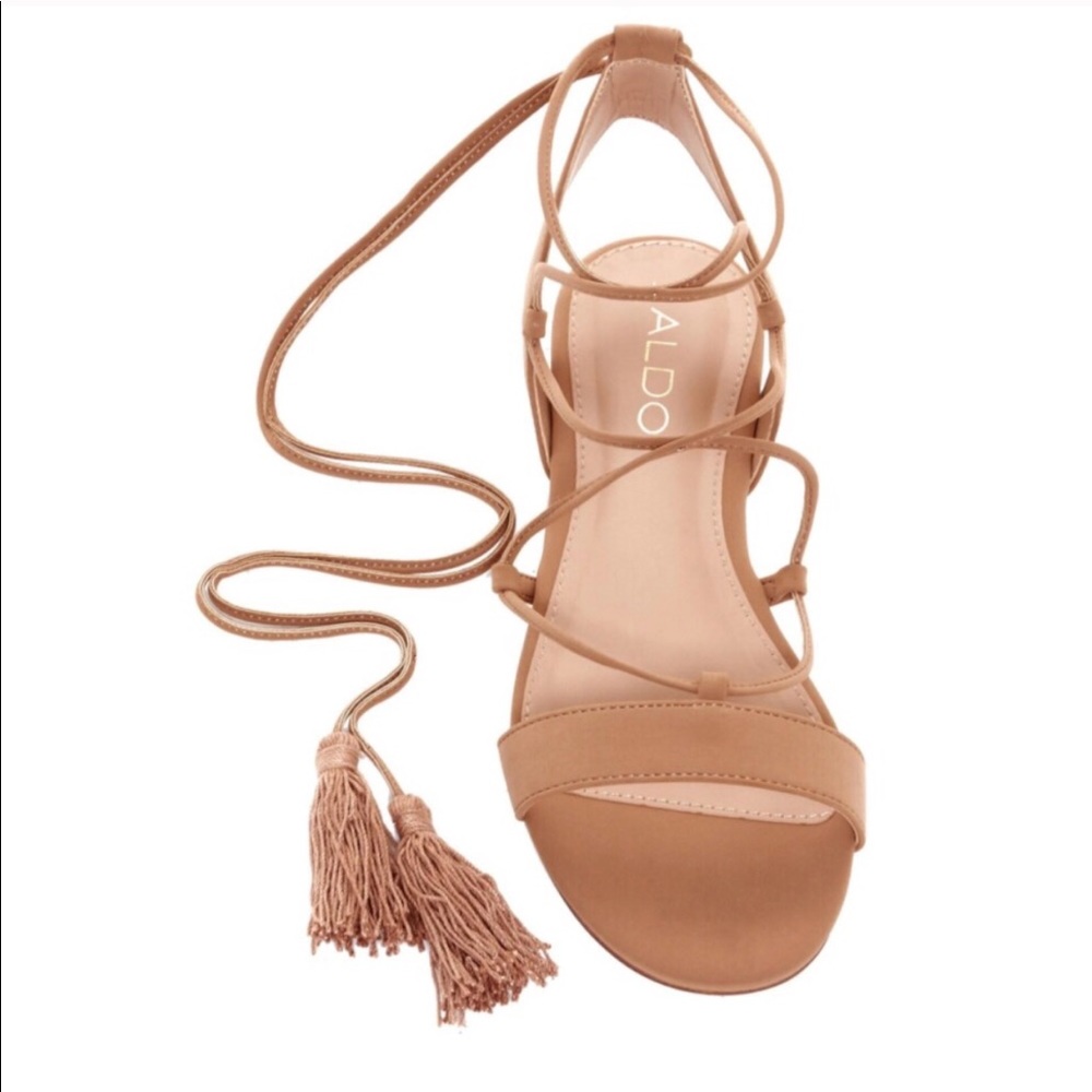 Aldo Tan Gladiator Sandals with Tassel - size 7